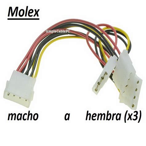 Multiplicador Conector Molex X3 Simplecablepc