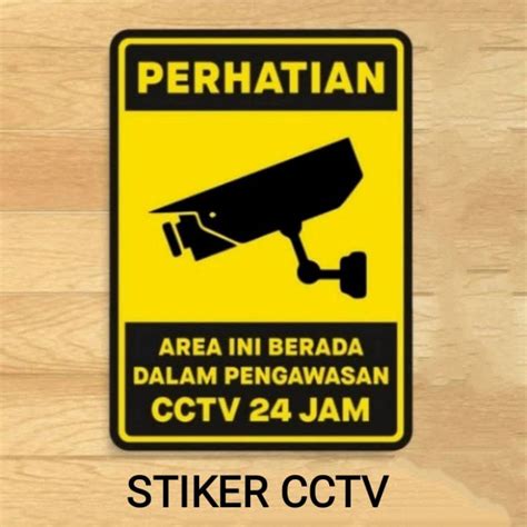 Jual Stiker Cctv Stiker Tulisan Perhatian Area Di Pantau Cctv Stiker