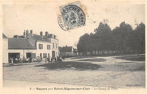 Noyers Pres Saint Aignan Le Champ De Foire animée Scan Recto Verso à