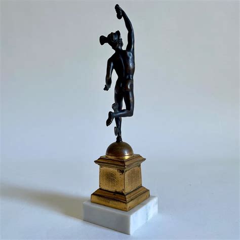 Proantic Mercure Statuette Bronze Patin Et Dor Poque Empire D But