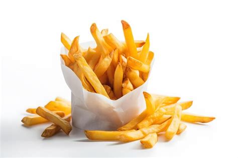 Una Pila De Papas Fritas En Un Recipiente Con Forma De Cono Ia