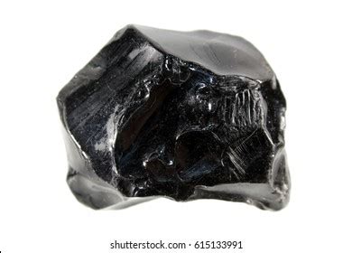 Obsidian Volcanic Glass Isolated On White Stock Photo 615133991 | Shutterstock