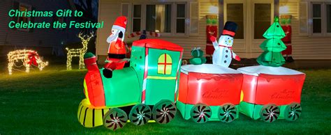 Amazon Goallim Ft Long Christmas Inflatables Train Santa