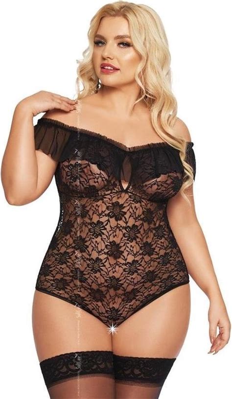 Softline Kamila Dames Lingerie Plus Size Kanten Jurkje Super