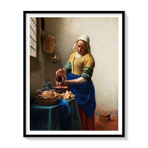 The milkmaid Painting & Wall Art Print by Johannes Vermeer - Dessine Art