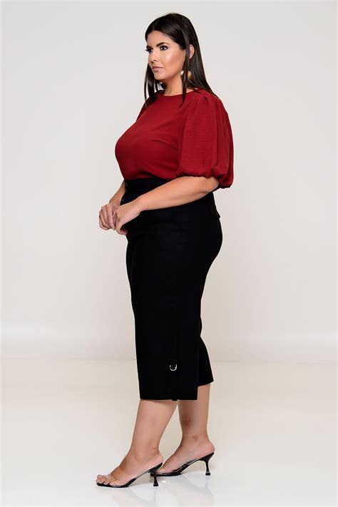 Cal A Pantacourt Plus Size Em Viscolinho Vk Moda Plus Size