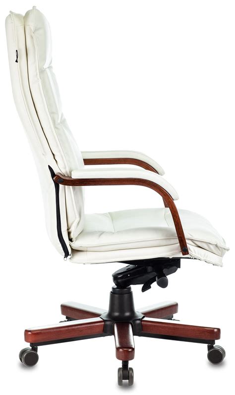Кресло руководителя Бюрократ T-9927WALNUT, обивка: кожа, цвет: слоновая ...