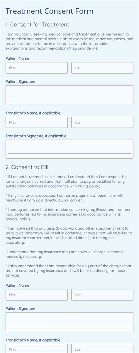 Dental Treatment Consent Form Template Formbuilder