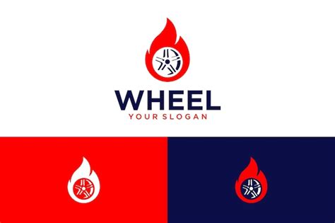 Premium Vector Wheel Logo Design With Fire And Hot