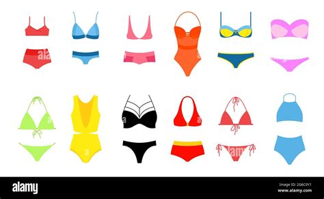 Ilustraci N Vectorial Del Conjunto De Bikini Para Mujer Colecci N De