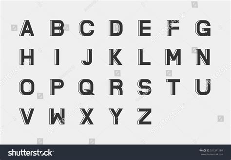 Simple Sans Serif Font Uppercase Stock Vector (Royalty Free) 511341184 ...