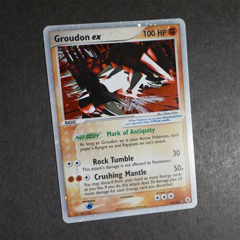 LP Pokemon GROUDON EX Card HIDDEN LEGENDS Set 93 101 Ultra Rare Values