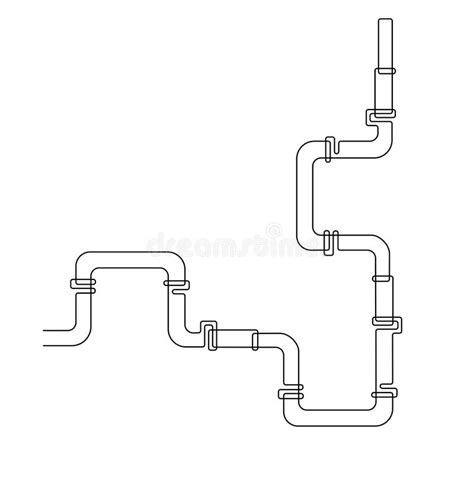 大型金属管 输气管道或输油管道 连续线绘图矢量图插图 向量例证 插画 包括有 压力 塑料 261685557