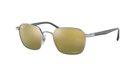 Ray Ban Rb3664ch Chromance 50 Green And Silver Polarised Sunglasses