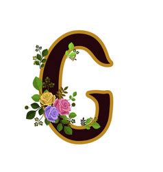 Flower Alphabet Letter C Decorated With Roses And Vector Image