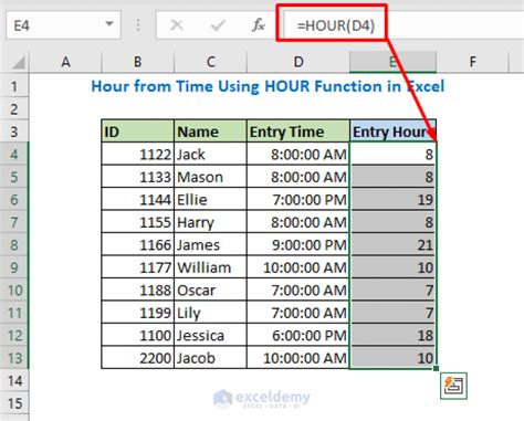 How To Use Hour Function In Excel 5 Easy Examples Exceldemy