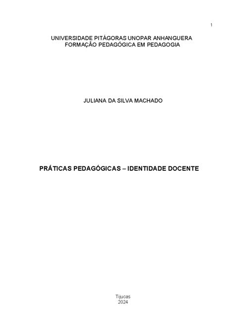 Práticas docentes modelo JULIANA DA SILVA MACHADO PRÁTICAS