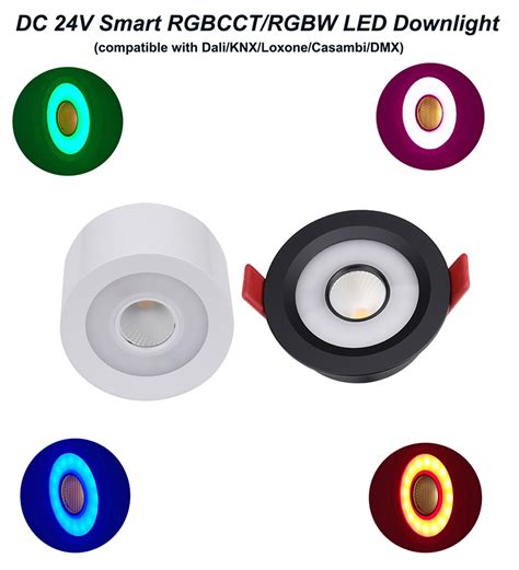 Newest Recessed Rgbw Rgbcct V Smart Led Downlight For Knx Dali Dmx