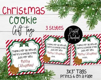 Christmas Cookie Gift Tags Printable Christmas Gift Tags By Misstbaxter