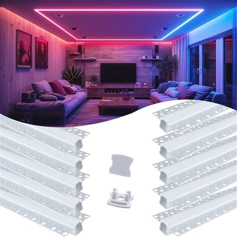 Buy Muzata 10Pack 6 6ft Plaster In Trimless LED Channel System With