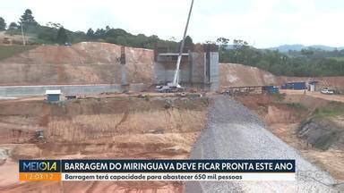 Meio Dia Paraná Curitiba Obra da Barragem do Miringuava está