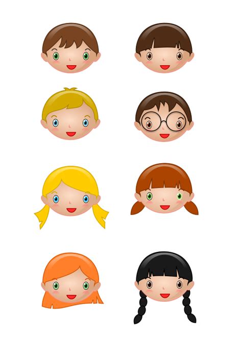 Kids faces - Openclipart