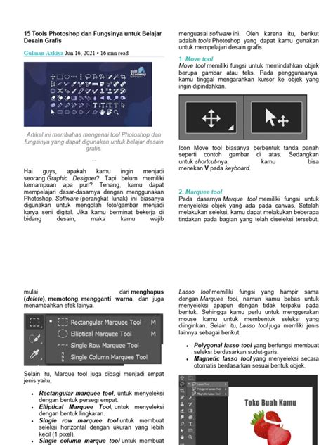 15 Tools Photoshop Dan Fungsinya Untuk Belajar Desain Grafis Pdf