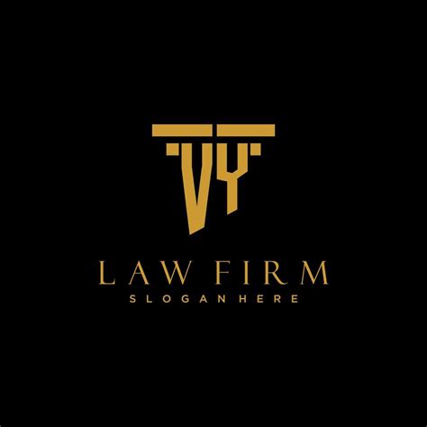 Vy Monogram Initial Logo For Lawfirm With Pillar Design Vector