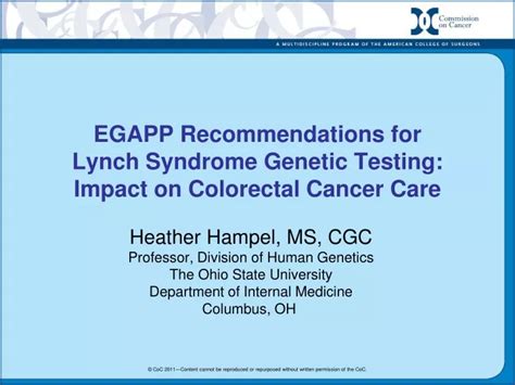 Ppt Egapp Recommendations For Lynch Syndrome Genetic Testing Impact