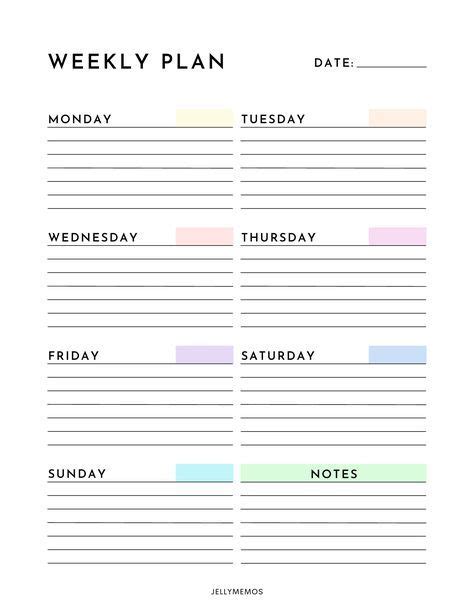 Printable Weekly Planner For Ultimate Productivity Jellymemos