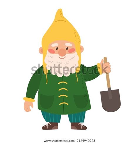 Happy Cute Little Garden Gnome Beard Stock Vector Royalty Free