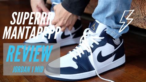 Review Nike Air Jordan 1 Mid Obsidian Blue Youtube