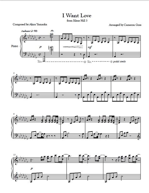 The Useful Shit Site: I want Love - music sheet From Silent Hill 3