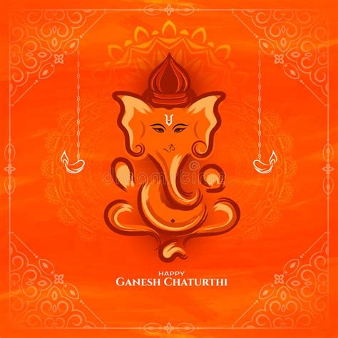 Joyeuse Ganesh Chaturthi Festival Carte De Voeux Avec Le Design Gancton