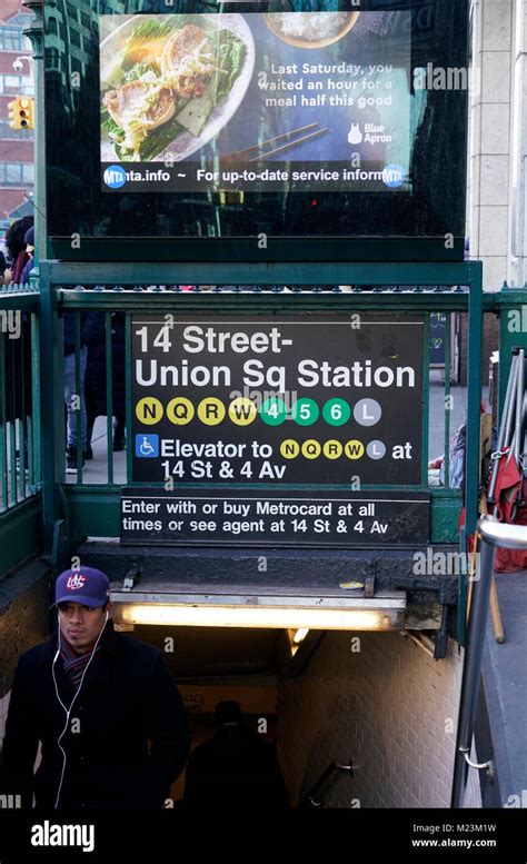 The Entrance Of 14 Street Union Square Subway Station Manhattan New