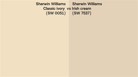 Sherwin Williams Classic Ivory Vs Irish Cream Side By Side Comparison