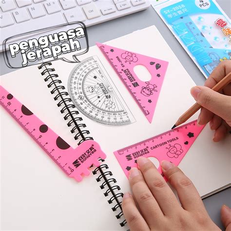 Jual Cm Ruler Set Penggaris Plastik Set Model Shopee Indonesia