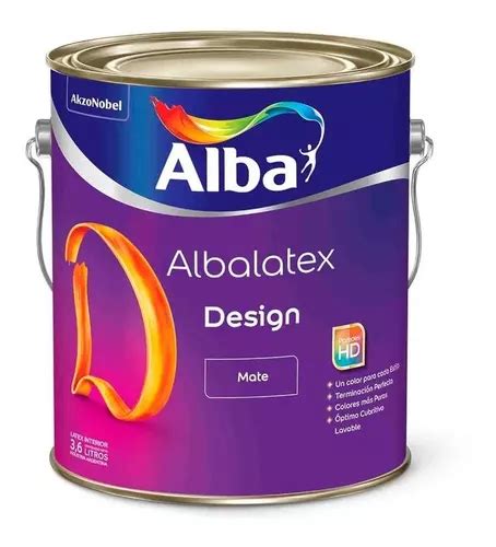 Alba Colores Albalatex Design Pintura Latex Mate Interior 4L Color Gris