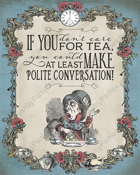 Mad Hatter Tea Party Poster Instant Download Alice In Wonderland Pastel