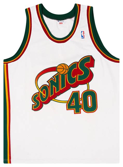 1995 97 Seattle Supersonics Kemp 40 Champion Home Jersey Very Good Xxl