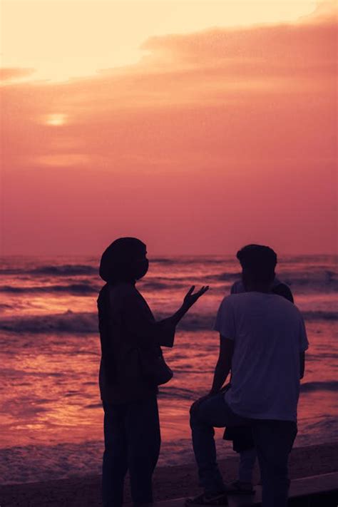 Silhouette of People on the Beach · Free Stock Photo