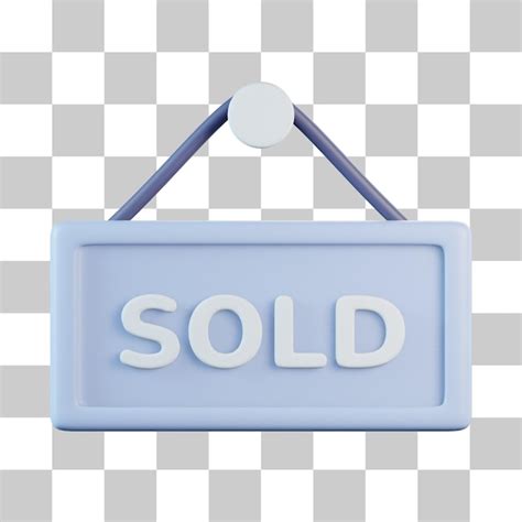 Premium Psd Sold Sign 3d Icon