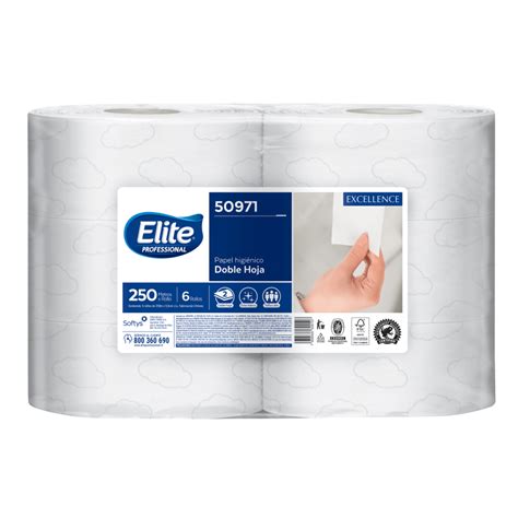 Papel Higiénico Elite Jumbo Doble Hoja 6 Rollos 250 M