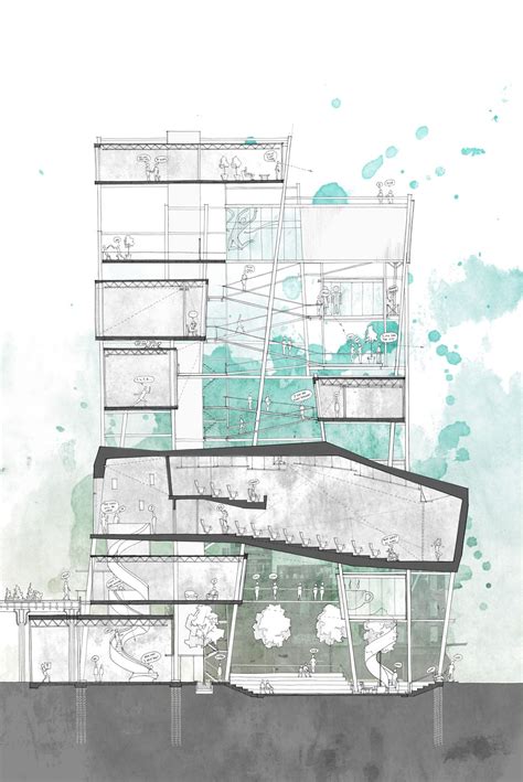 Student Architecture | Section drawing architecture, Architecture ...