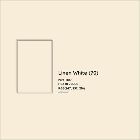 Behr Linen White (70) Paint color codes, similar paints and colors ...