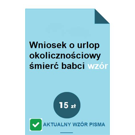 Wniosek O Urlop Okoliczno Ciowy Mier Babci Wz R Pobierz