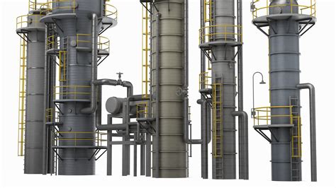 Refinery Towers 3d Model 79 Dae Dxf Fbx Obj Max Free3d