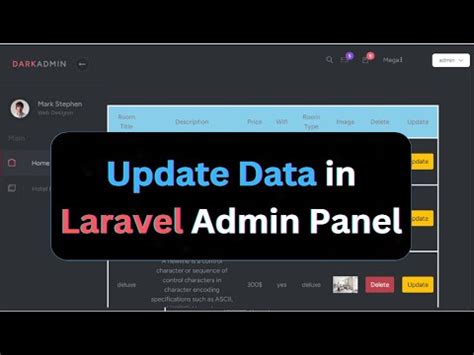 Update Data In Admin Panel Laravel Hotel Management System Project