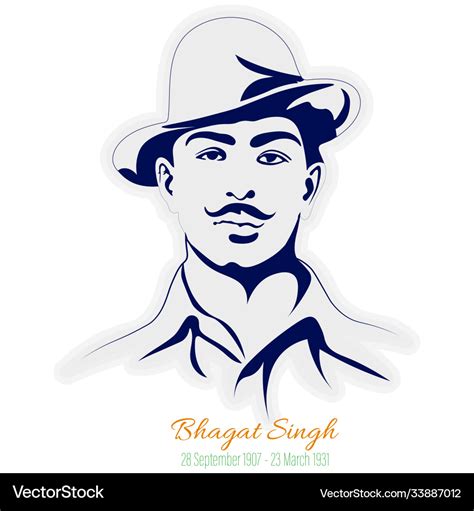 Indian sikh freedom fighter bhagat singh Vector Image