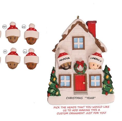 Personalized Couple House Ornament Custom Couple Ornament You Pick African American Biracial